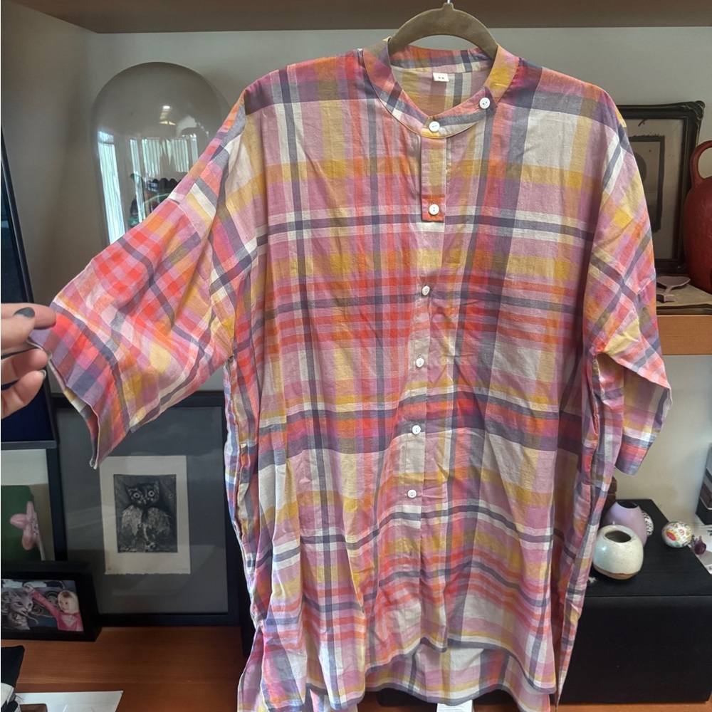 Handwoven Cotten madras oversized top